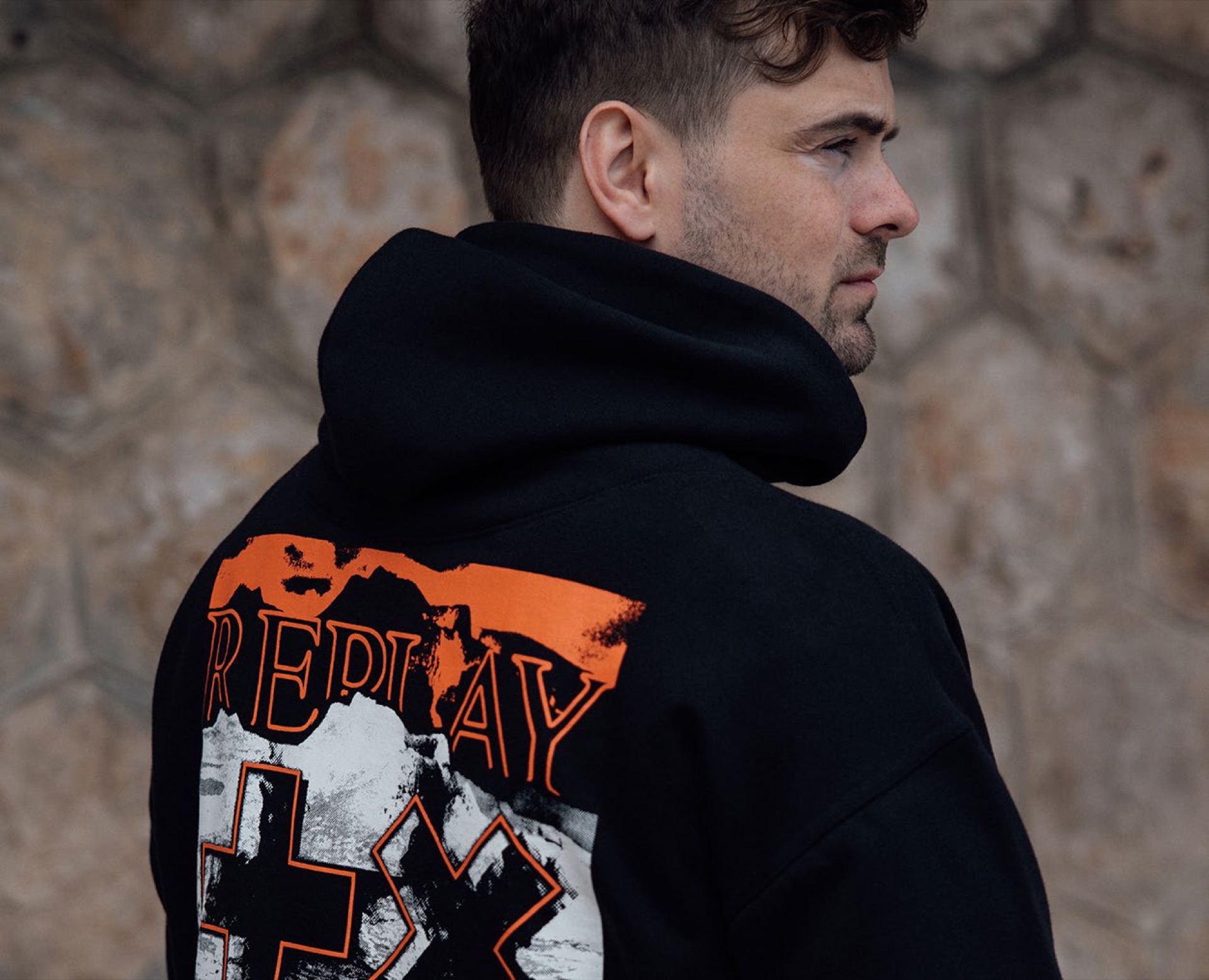 REPLAY hoodie back graphic detail